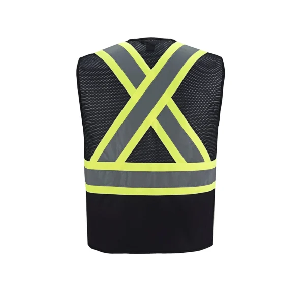 L01150 - Scout - Adult Tricot Hi-Vis Zipper Front Vest - Image 2