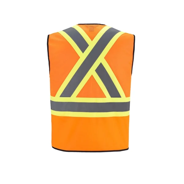 L01150 - Scout - Adult Tricot Hi-Vis Zipper Front Vest - Image 4