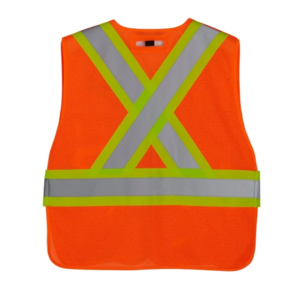 L01180 - Patrol - Mesh Hi-Vis 5 Point Tear Away Vest - One Size - Image 4