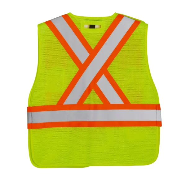 L01180 - Patrol - Mesh Hi-Vis 5 Point Tear Away Vest - One Size - Image 6