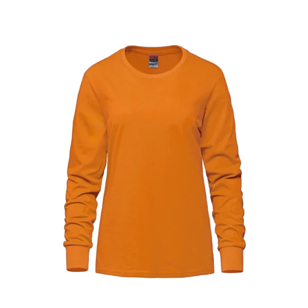 S05616 - Breeze - Ladies RING SPUN Combed Cotton Long Sleeve Crewneck T-Shirt - Image 3